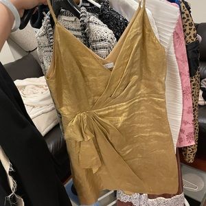 sandro golden dress